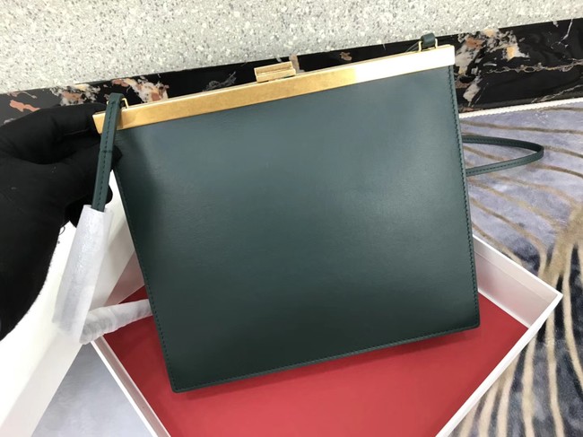 CELINE MINI CLASP BAG IN SMOOTH CALFSKIN 181053 Blackish green