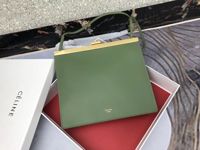 CELINE MINI CLASP BAG IN SMOOTH CALFSKIN 181053 GREEN