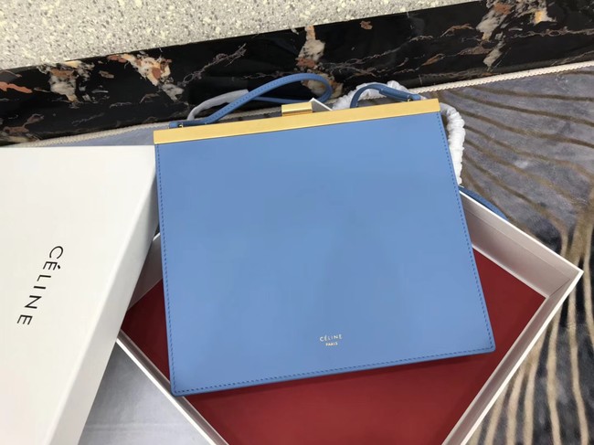 CELINE MINI CLASP BAG IN SMOOTH CALFSKIN 181053 SKY BLUE