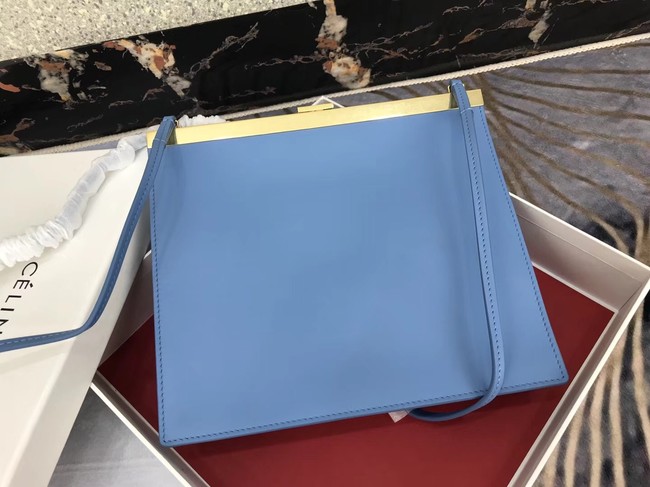 CELINE MINI CLASP BAG IN SMOOTH CALFSKIN 181053 SKY BLUE