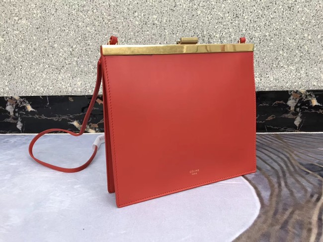 CELINE MINI CLASP BAG IN SMOOTH CALFSKIN 181053 red