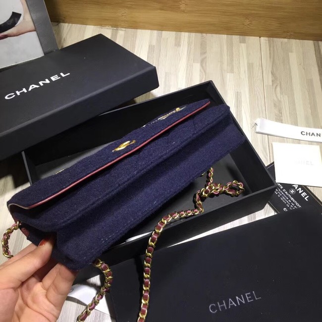 CHANEL Wallet on Chain A70334 Navy Blue