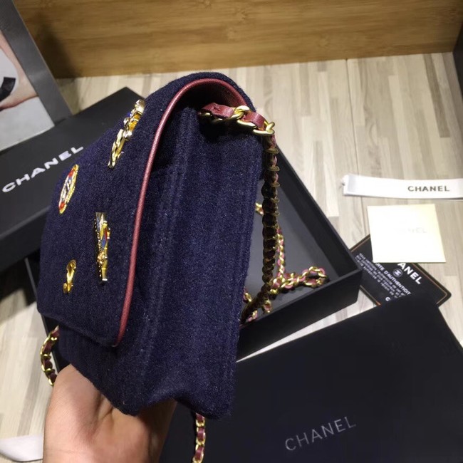 CHANEL Wallet on Chain A70334 Navy Blue