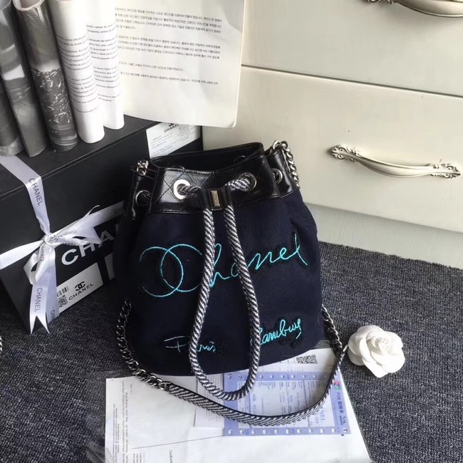 Chanel Drawstring Bag A57540 Navy Blue
