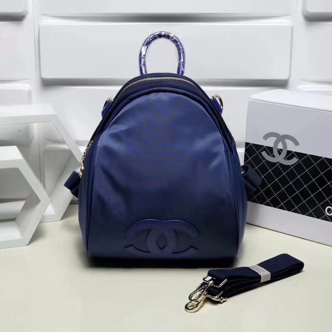 Chanel nylon Backpack A696814 blue