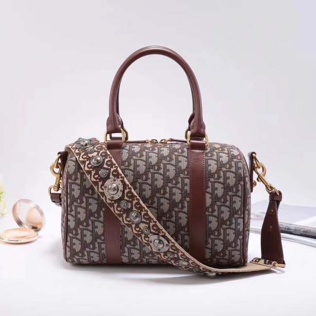 Dior canvas calfskin leather M5818 brown