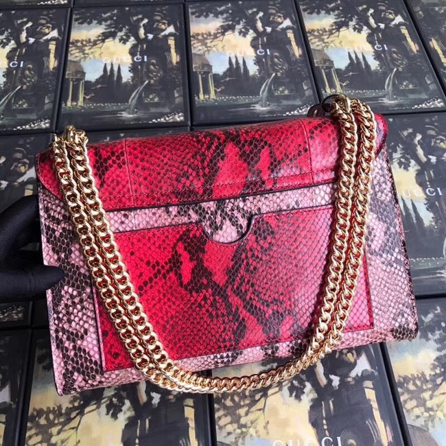 Gucci Padlock medium python shoulder bag 409486 red