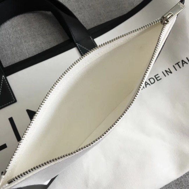 CELINE SMALL MADE IN TOTE IN TEXTIL 83181 WHITE & BLACK