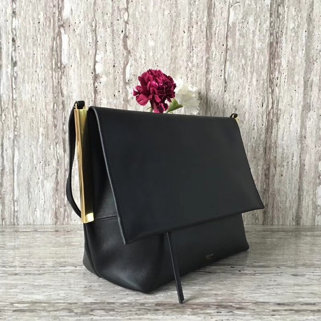 Celine calf leather Shoulder Bag 90054 black