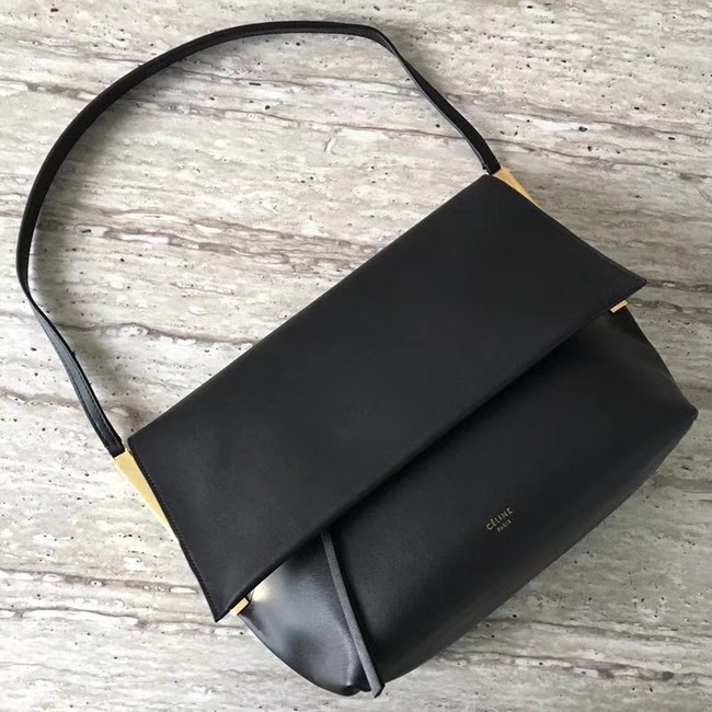 Celine calf leather Shoulder Bag 90054 black