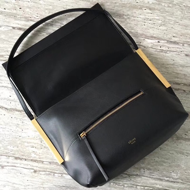 Celine calf leather Shoulder Bag 90054 black