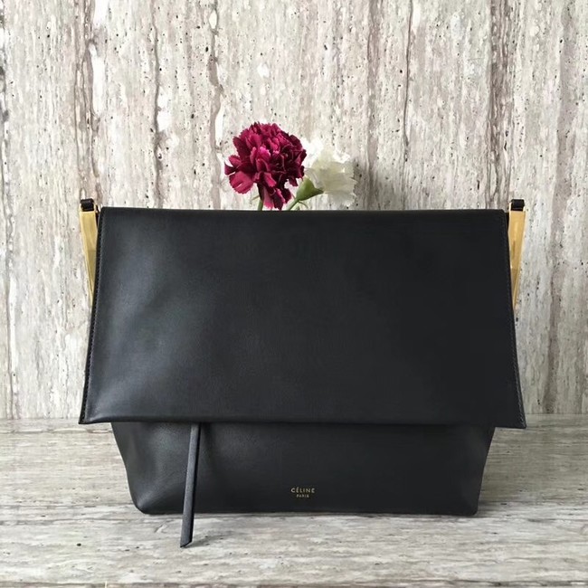 Celine calf leather Shoulder Bag 90054 black