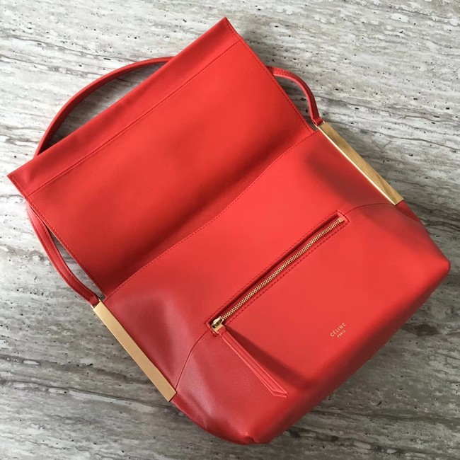 Celine calf leather Shoulder Bag 90054 red