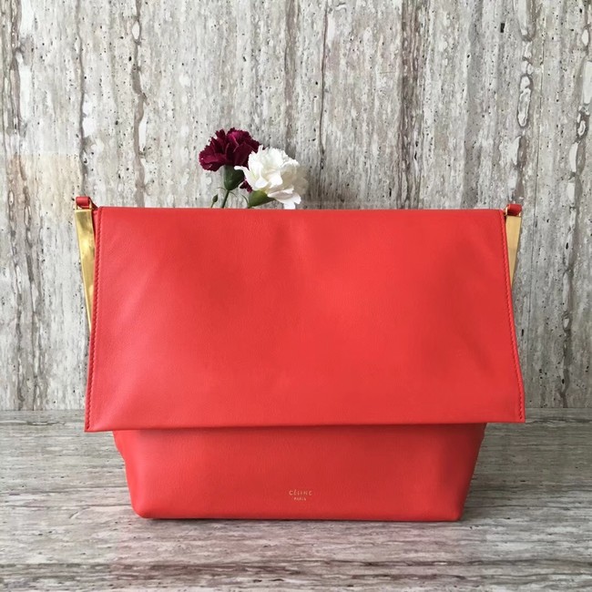 Celine calf leather Shoulder Bag 90054 red