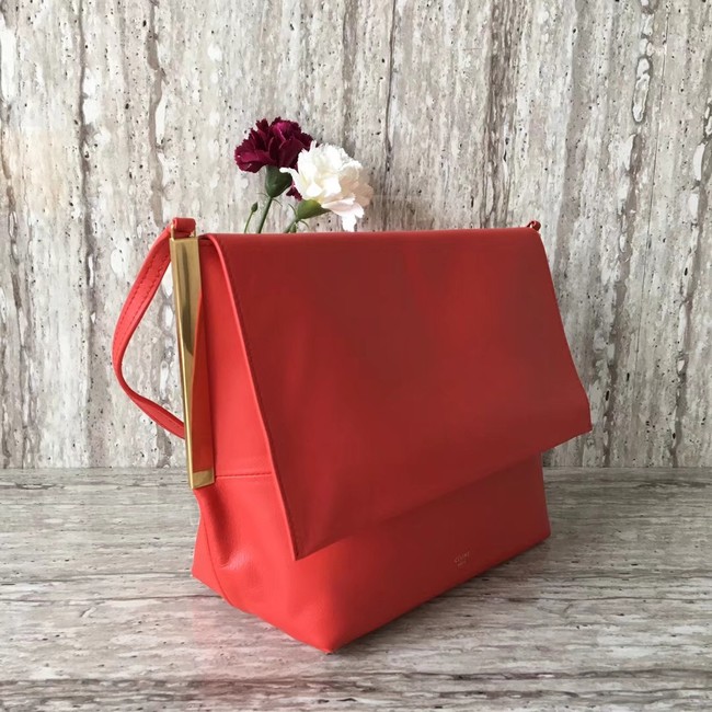 Celine calf leather Shoulder Bag 90054 red