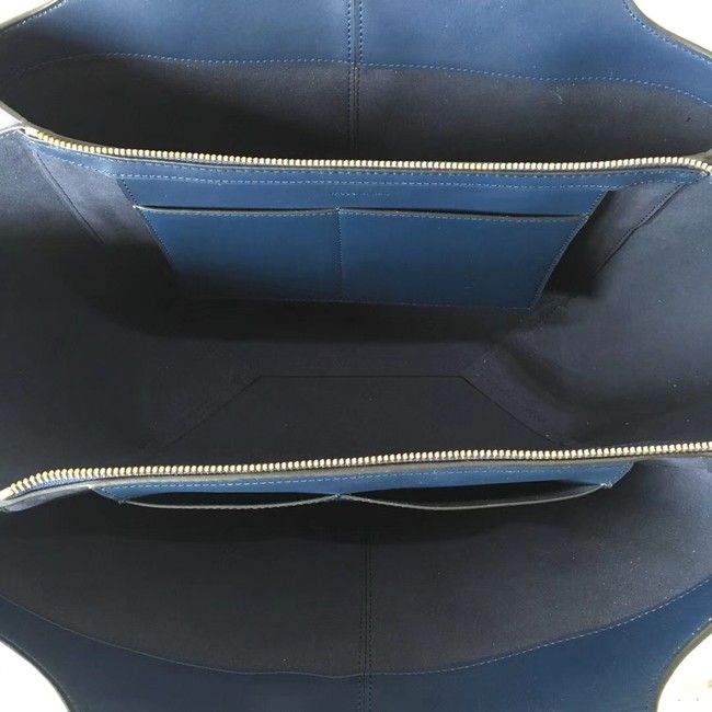 Celine calf leather Tote Bag 43341 Royal Blue&black