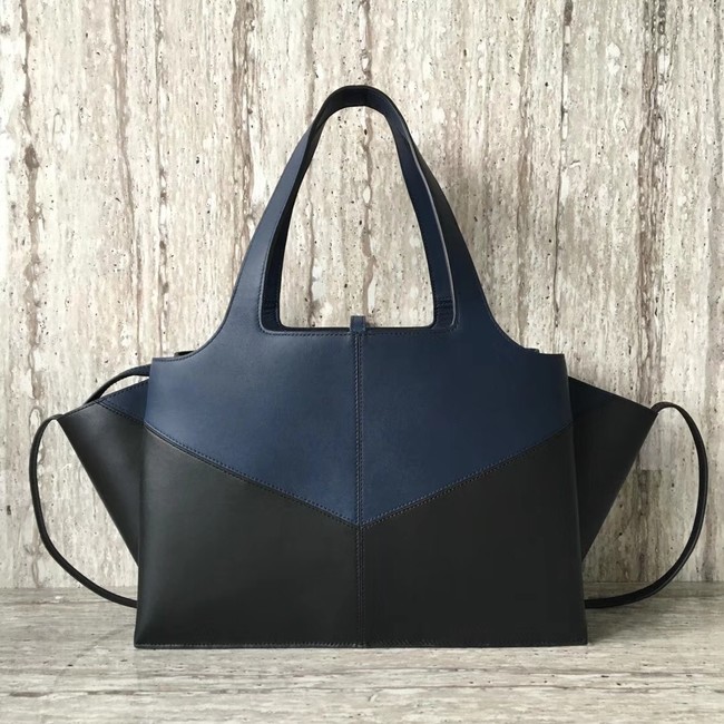 Celine calf leather Tote Bag 43341 Royal Blue&black