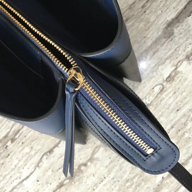 Celine calf leather Tote Bag 43342 Royal Blue&black