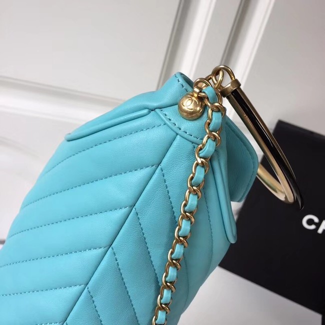 Chanel Bucket Bag Lambskin & Gold-Tone Metal A57861 Light blue