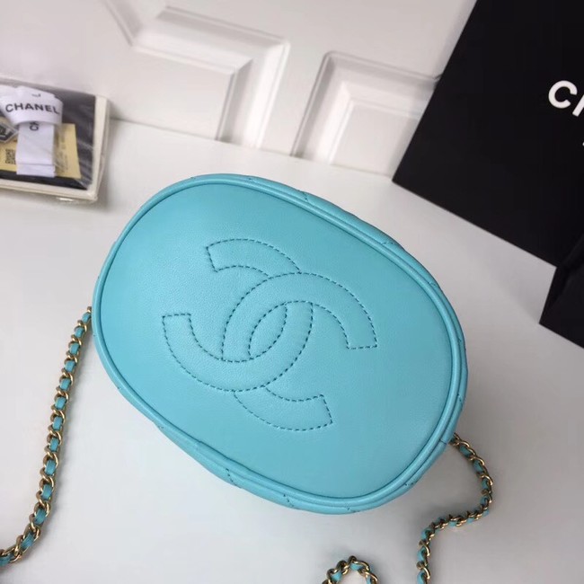 Chanel Bucket Bag Lambskin & Gold-Tone Metal A57861 Light blue