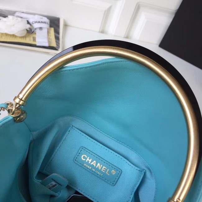 Chanel Bucket Bag Lambskin & Gold-Tone Metal A57861 Light blue