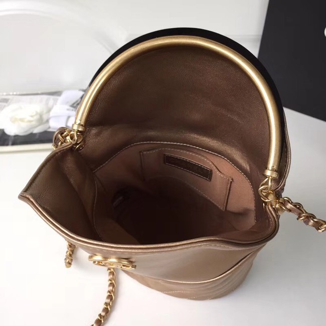 Chanel Bucket Bag Lambskin & Gold-Tone Metal A57861 gold