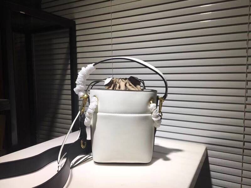 Chloe Roy Mini Smooth Leather Bucket Bag S396 White