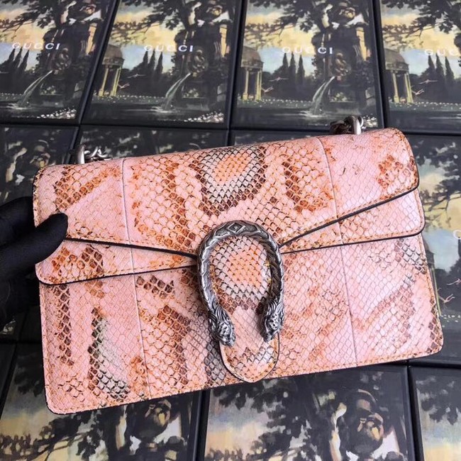 Gucci Dionysus small snakeskin shoulder bag 400249 pink