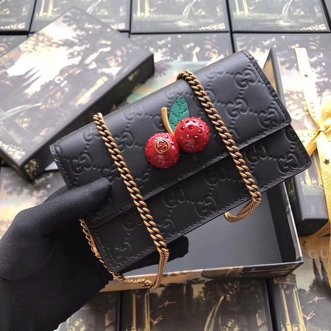 Gucci Signature mini bag with cherries 481291 Black