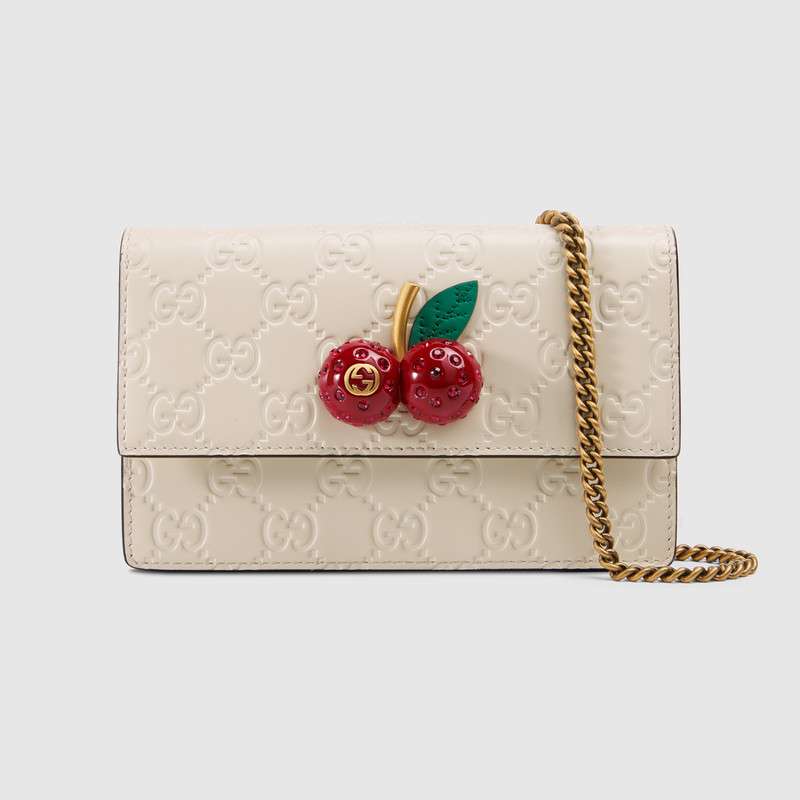 Gucci Signature mini bag with cherries 481291 White
