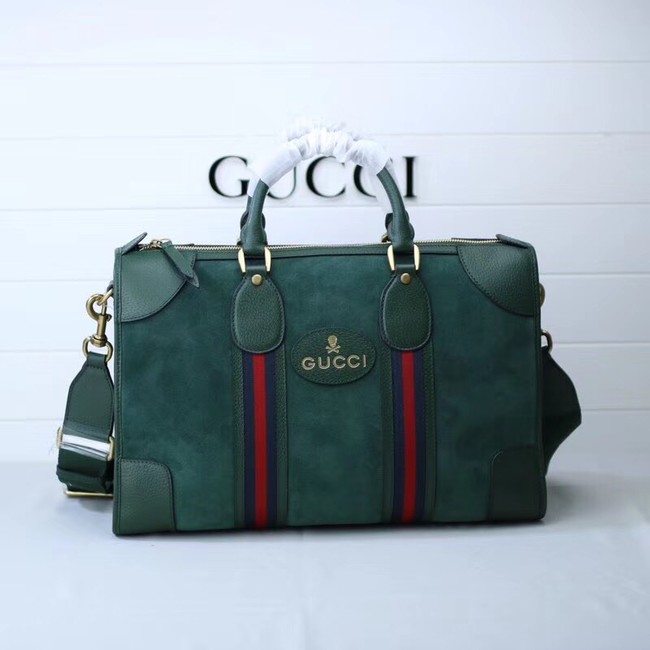 Gucci Suede duffle bag with Web 459311 green