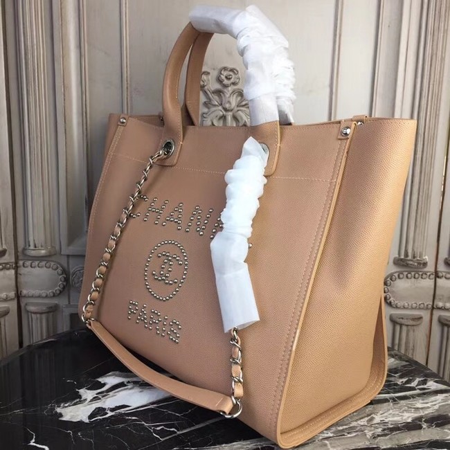 Chanel original Calfskin Leather Tote Bag 78900 apricot