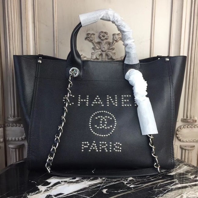 Chanel original Calfskin Leather Tote Bag 78900 black