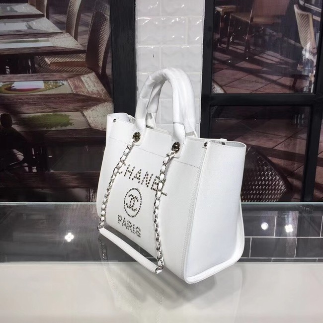 Chanel original Calfskin Leather Tote Bag 78900 white