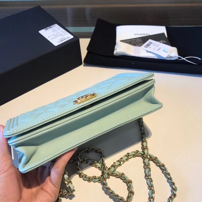 BOY CHANEL Original Wallet on Chain A80287 Light green