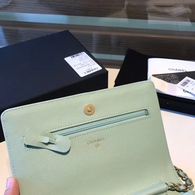 BOY CHANEL Original Wallet on Chain A80287 Light green