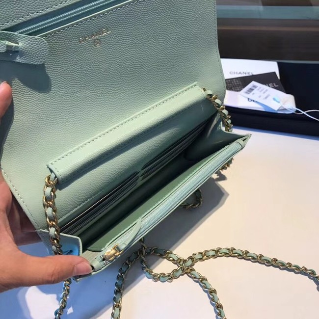 BOY CHANEL Original Wallet on Chain A80287 Light green