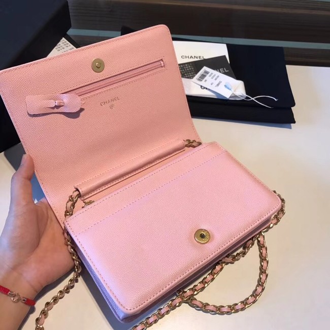 BOY CHANEL Original Wallet on Chain A80287 Pink