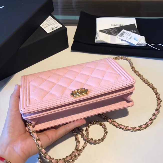 BOY CHANEL Original Wallet on Chain A80287 Pink