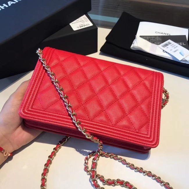 BOY CHANEL Original Wallet on Chain A80287 red