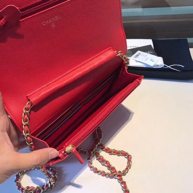 BOY CHANEL Original Wallet on Chain A80287 red