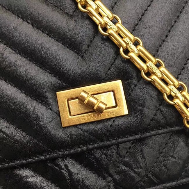 Chanel 2.55 Wallet on Chain A70328 black
