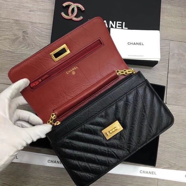 Chanel 2.55 Wallet on Chain A70328 black