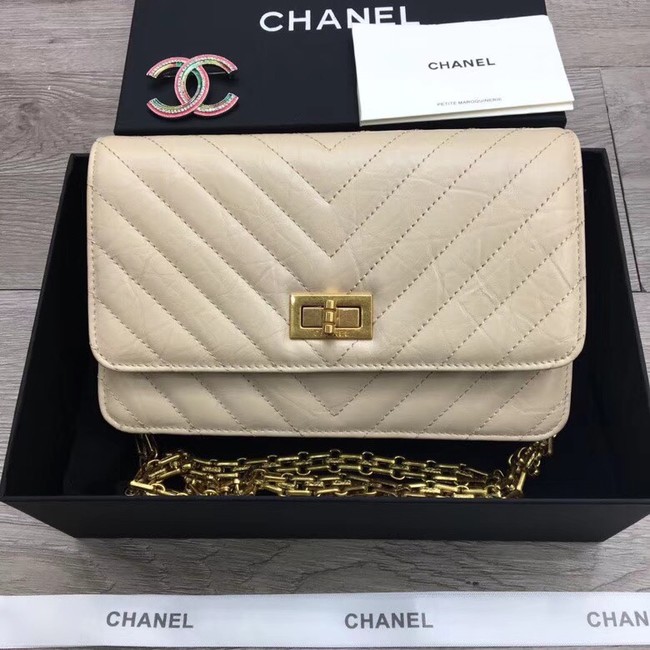 Chanel 2.55 Wallet on Chain A70328 creamy-white