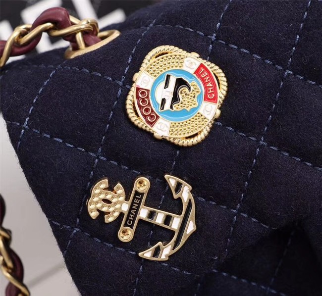 Chanel Mini Flap Bag A1116 Navy Blue