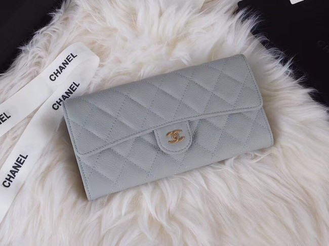 Chanel Classic Flap Wallet A31506 grey Gold-Tone Metal