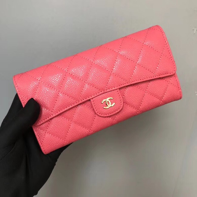 Chanel Classic Flap Wallet A31506 rose Gold-Tone Metal