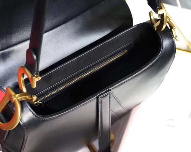 Dior MINI SADDLE BAG IN BLACK CALFSKIN M0447