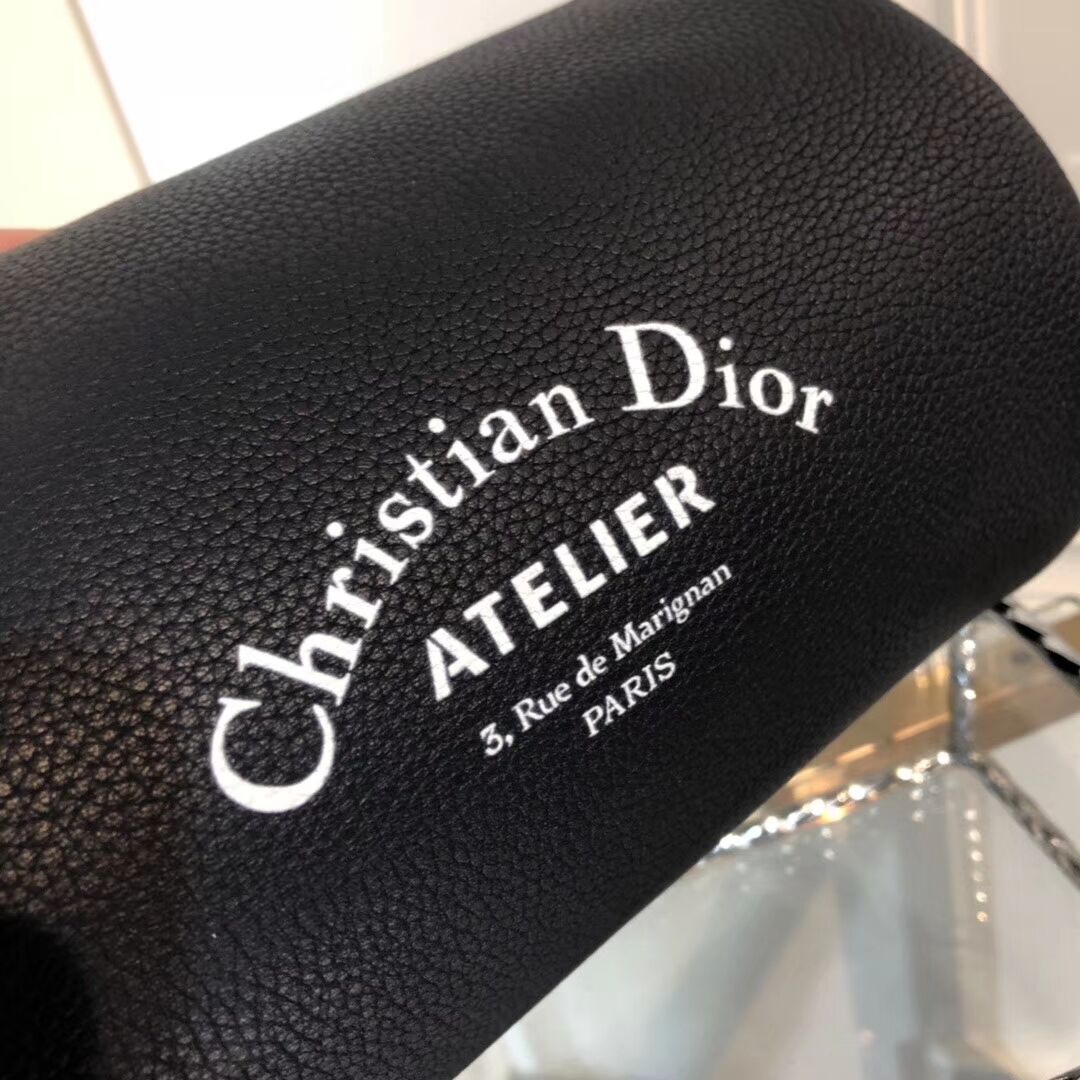 Dior Original GRAINED CALFSKIN ROLLER POUCH WITH ATELIER PRINT 1ATPO061 Royal Blue