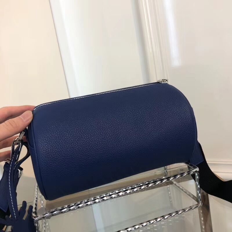 Dior Original GRAINED CALFSKIN ROLLER POUCH WITH ATELIER PRINT 1ATPO061 blue